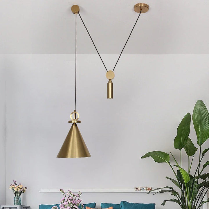 Modern Brass Adjustable Pendant Light