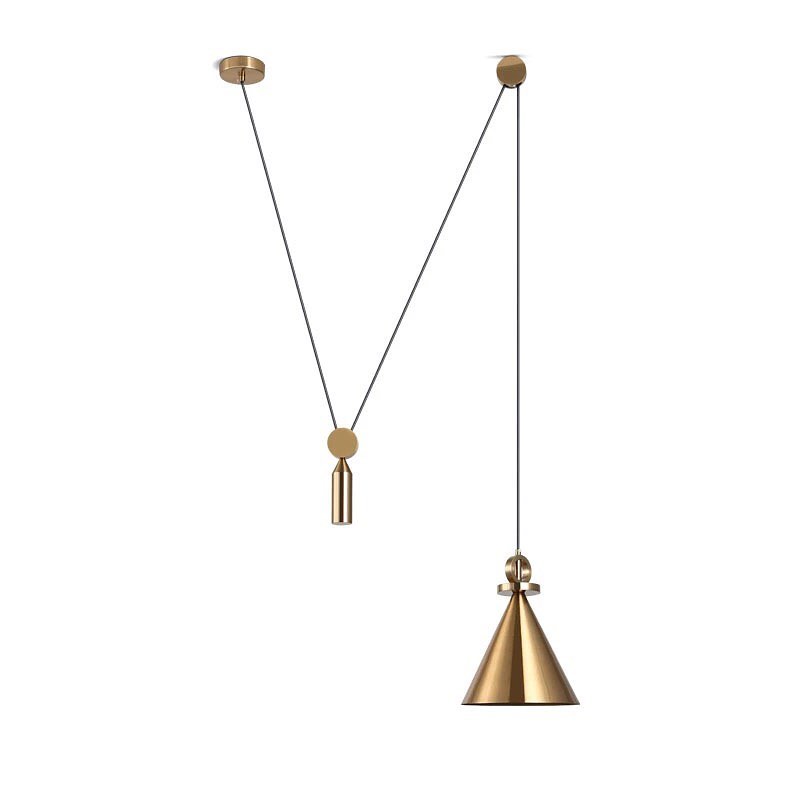 Modern Brass Adjustable Pendant Light