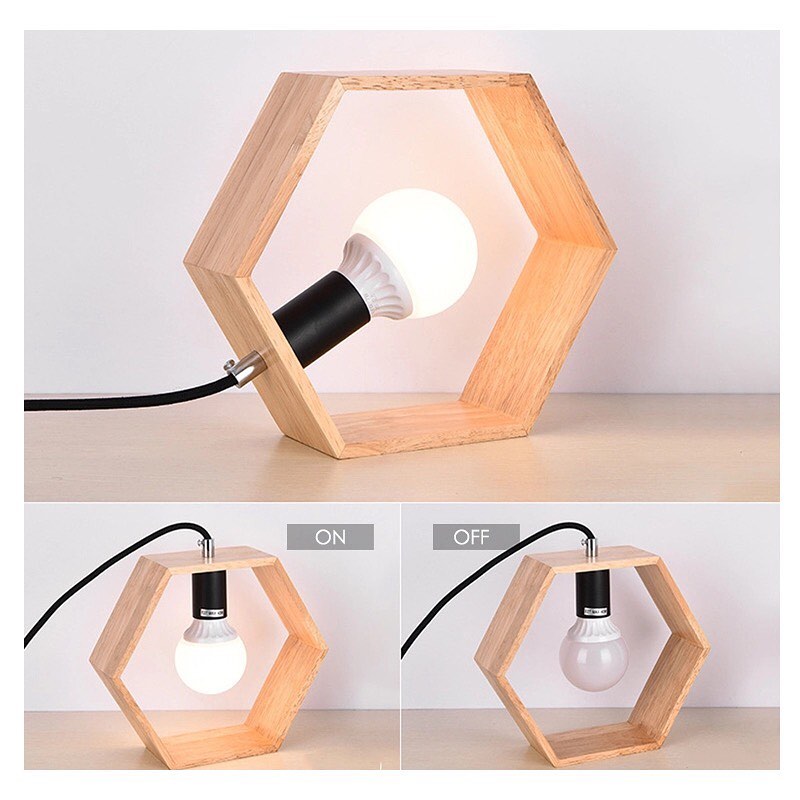 Geometric Wooden Table Lamps