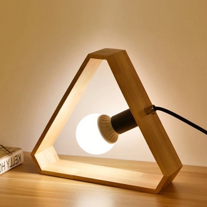 Geometric Wooden Table Lamps