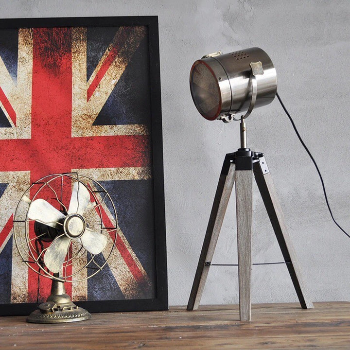 Vintage Tripod Table Lamp with Industrial Design