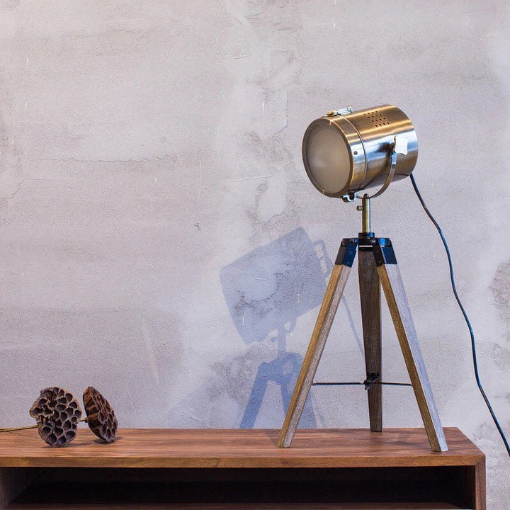 Vintage Tripod Table Lamp with Industrial Design