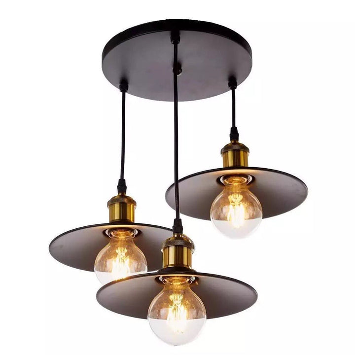 Industrial Pendant Light with Metallic Shades