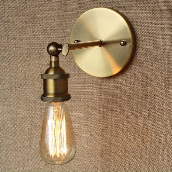 Vintage Industrial Brass Wall Sconce