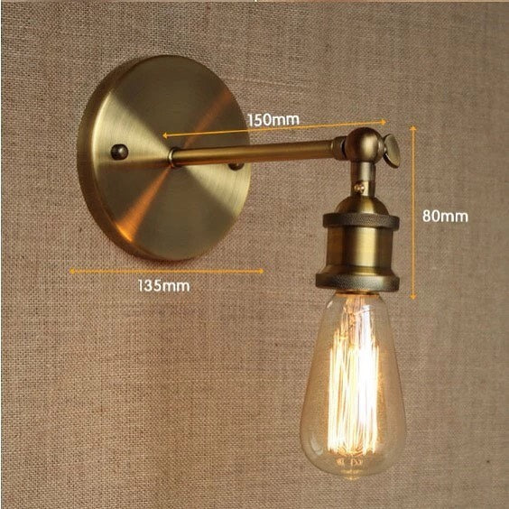 Vintage Industrial Brass Wall Sconce