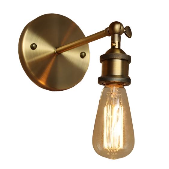 Vintage Industrial Brass Wall Sconce