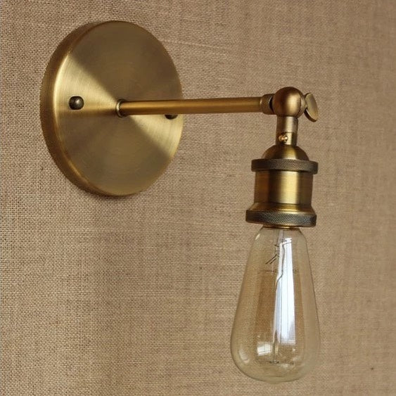 Vintage Industrial Brass Wall Sconce