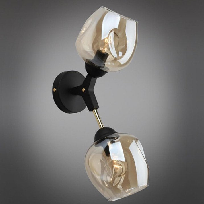 Modern Dual Glass Globe Wall Sconce