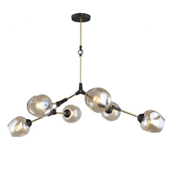 Modern Branch-Style Pendant Light with Glass Globes