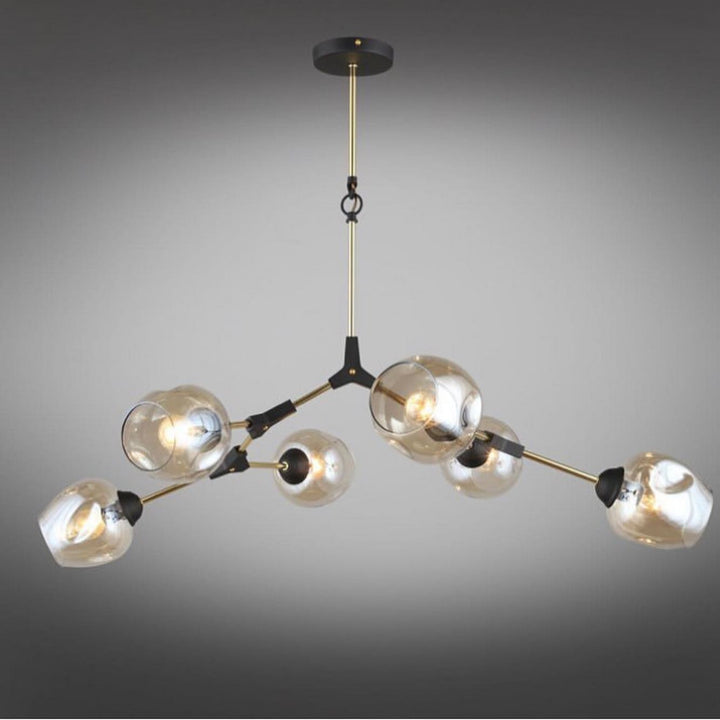 Modern Branch-Style Pendant Light with Glass Globes