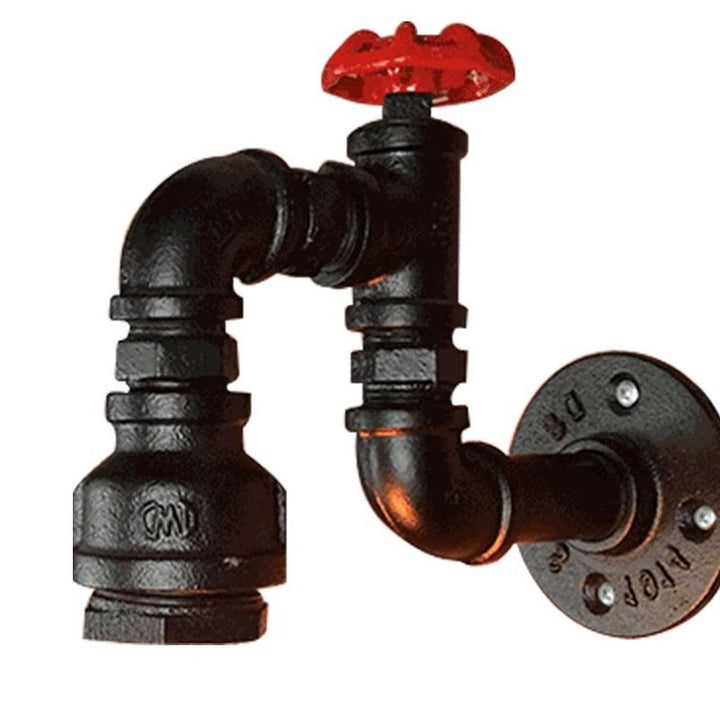 Industrial Pipe Wall Light with Retro Valve Design