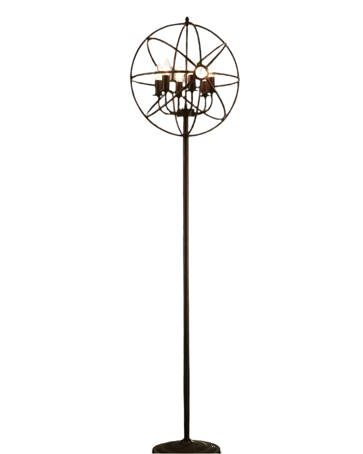 Rustic Metal Orb Floor Lamp