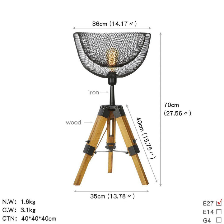 Tripod Floor Lamp with Mesh Shade