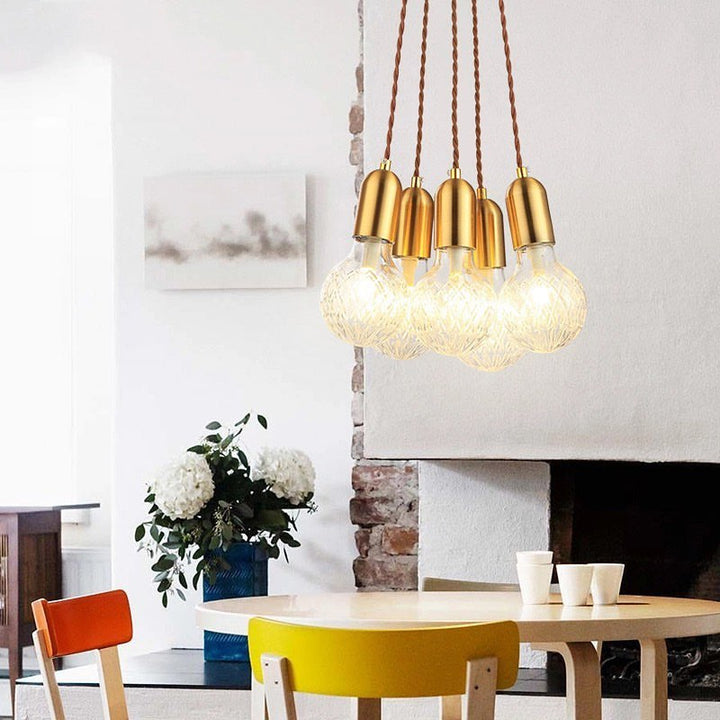 Cluster Pendant Light with Gold Accents