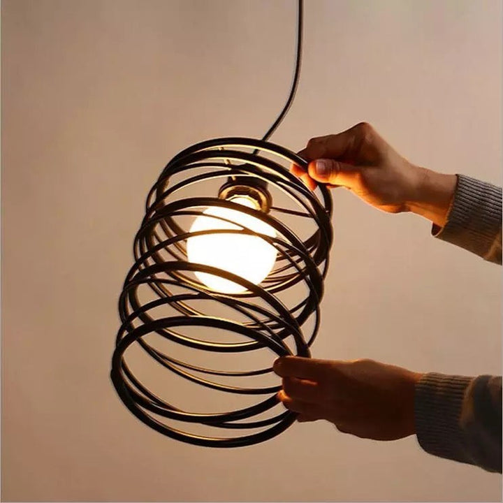 Black Spiral Pendant Light