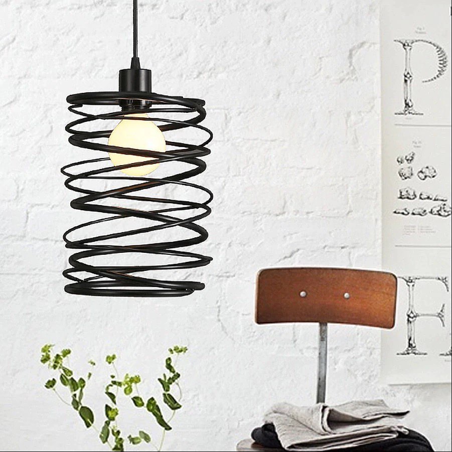 Black Spiral Pendant Light