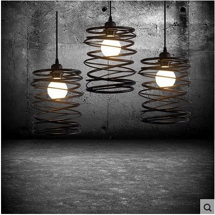 Black Spiral Pendant Light