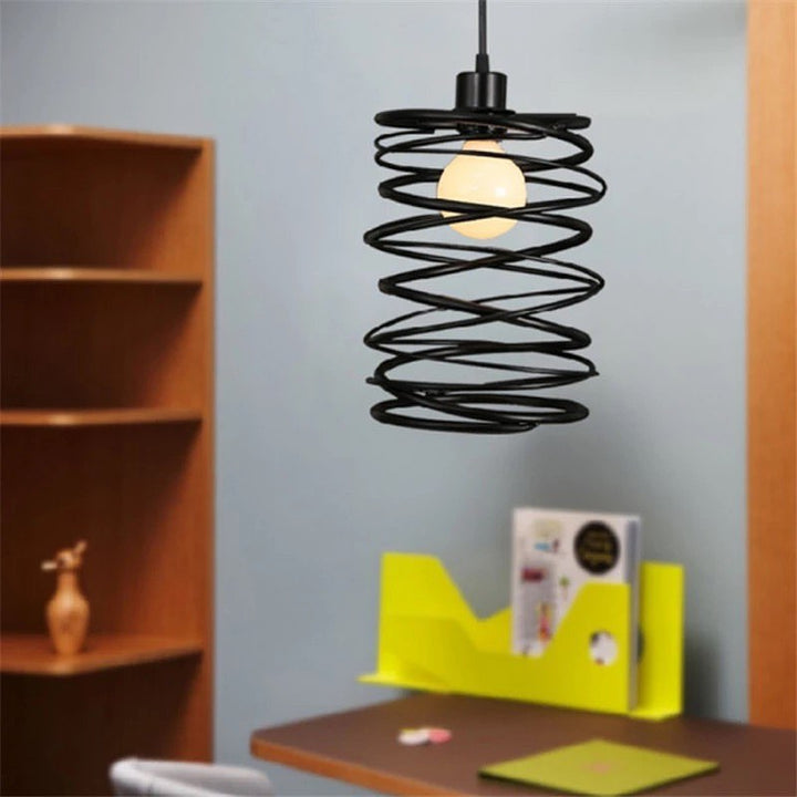 Black Spiral Pendant Light