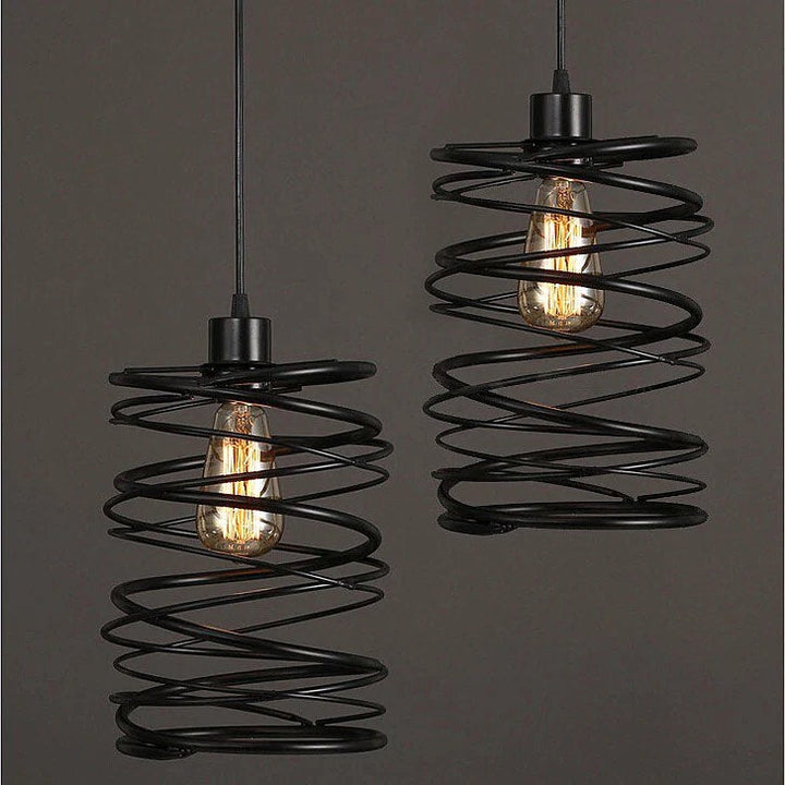 Black Spiral Pendant Light