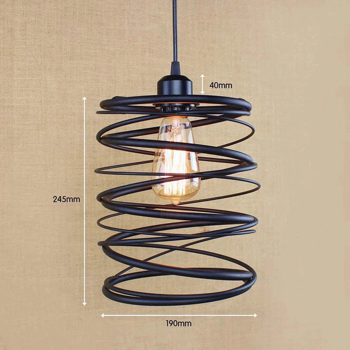 Black Spiral Pendant Light