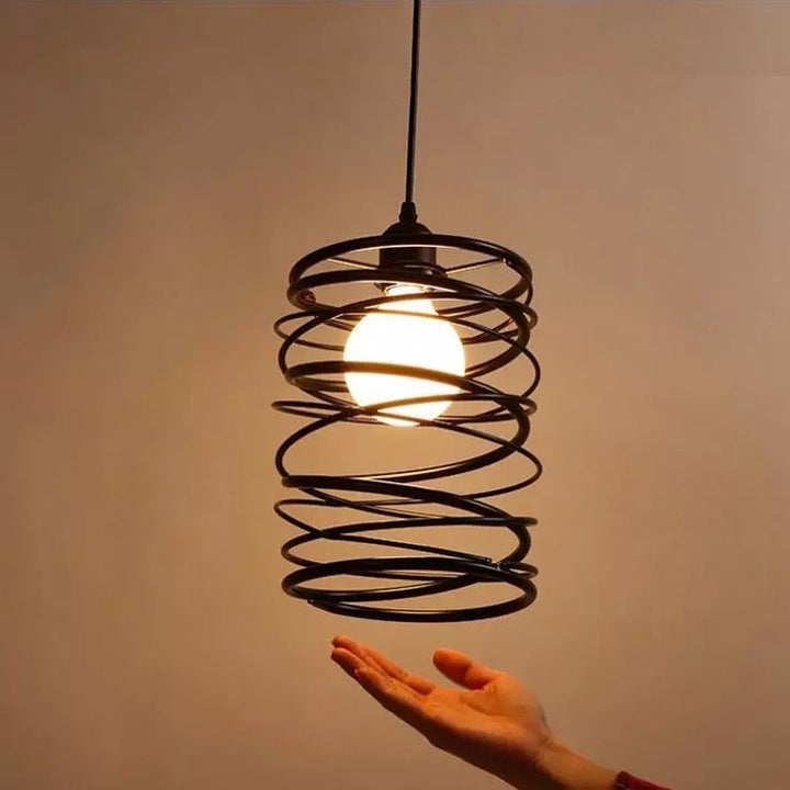 Black Spiral Pendant Light