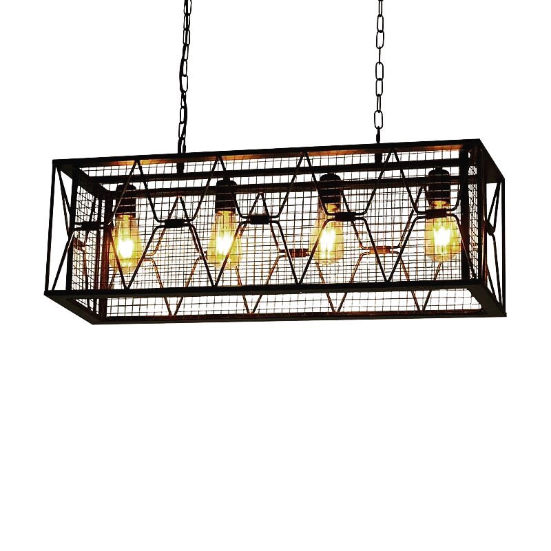 Industrial Rectangle Cage Chandelier