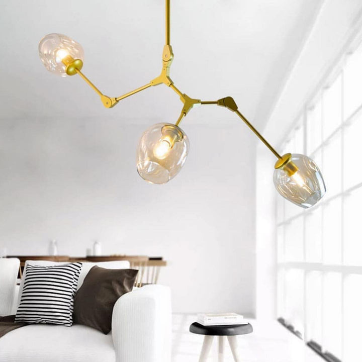 Branch-Style Pendant Light with Glass Shades