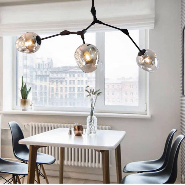 Branch-Style Pendant Light with Glass Shades