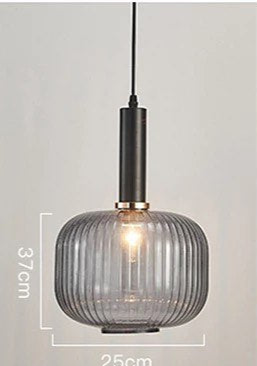 Modern Pendant Lights with Ribbed Glass Shades