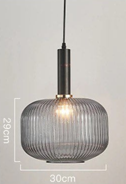 Modern Pendant Lights with Ribbed Glass Shades