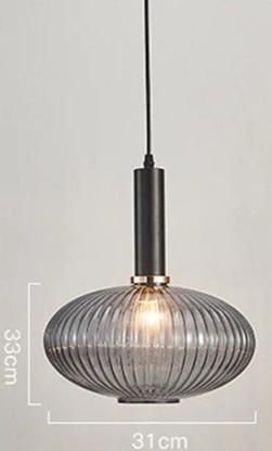 Modern Pendant Lights with Ribbed Glass Shades