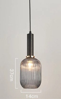 Modern Pendant Lights with Ribbed Glass Shades