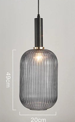 Modern Pendant Lights with Ribbed Glass Shades