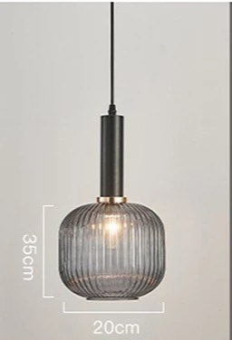 Modern Pendant Lights with Ribbed Glass Shades