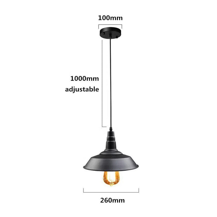 Industrial Black Metal Pendant Light