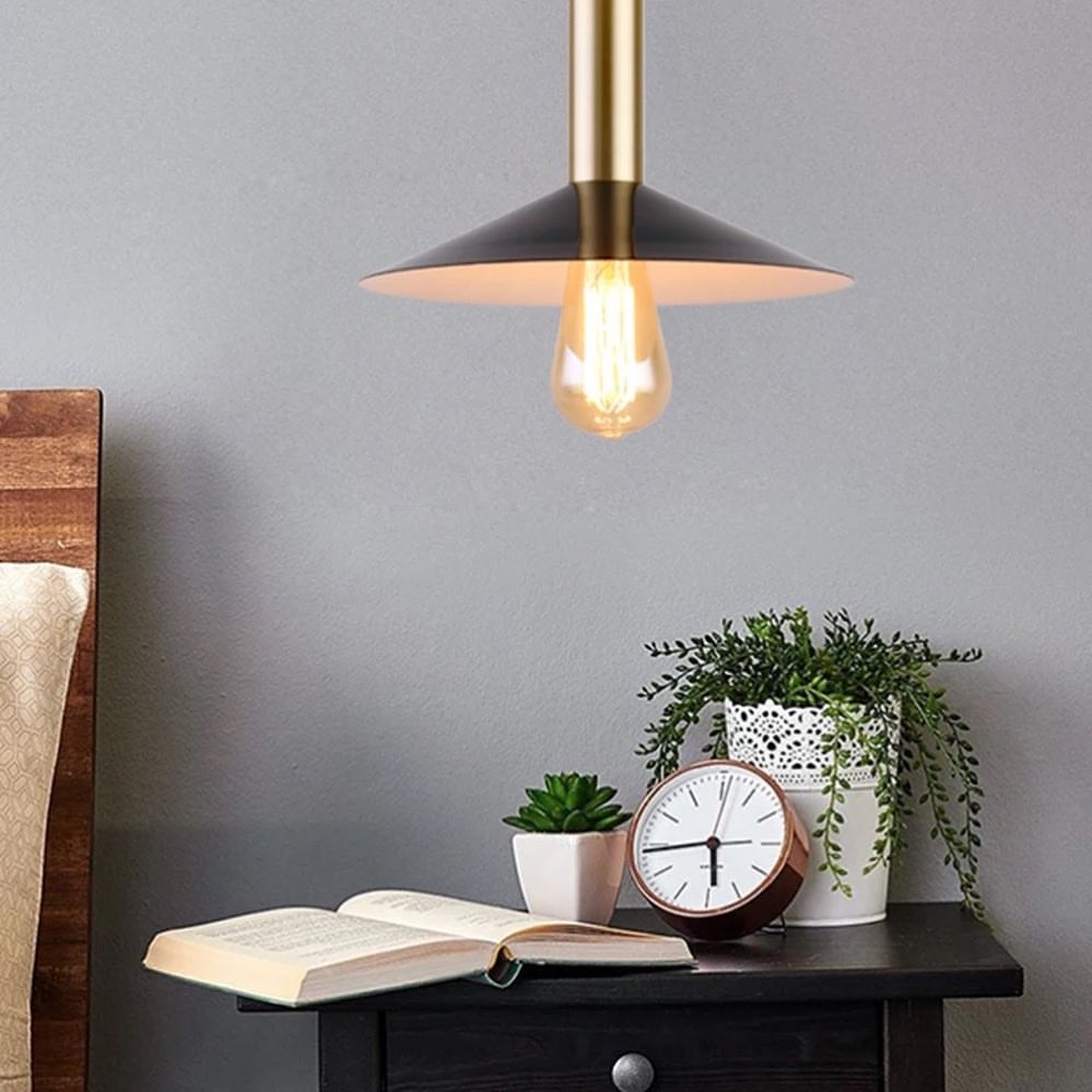 Modern Pendant Light with Black and Gold Finish