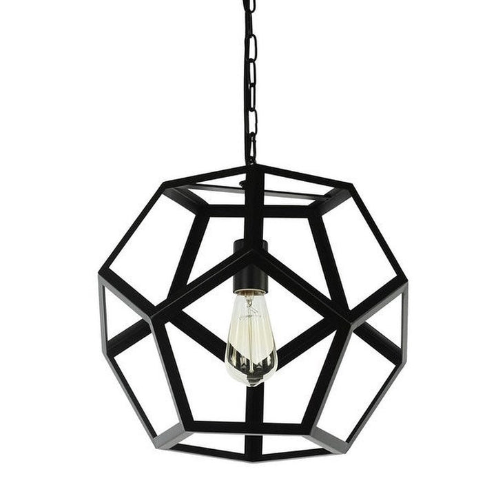 Modern Geometric Pendant Light with Black Frame