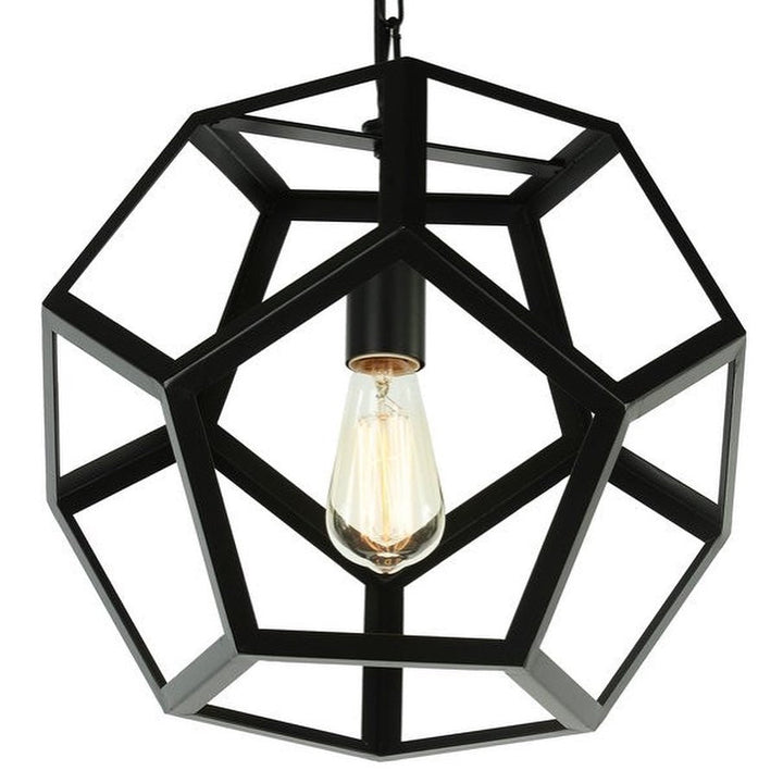 Modern Geometric Pendant Light with Black Frame