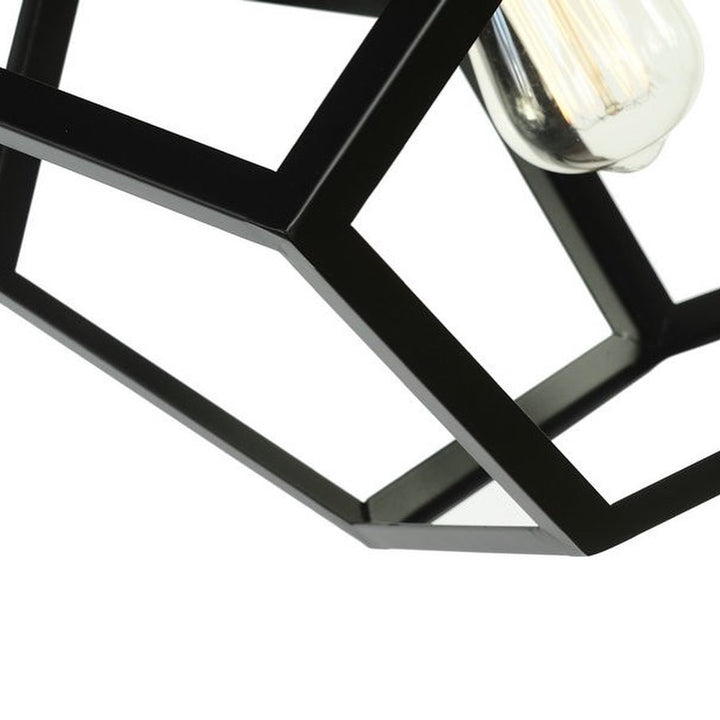 Modern Geometric Pendant Light with Black Frame