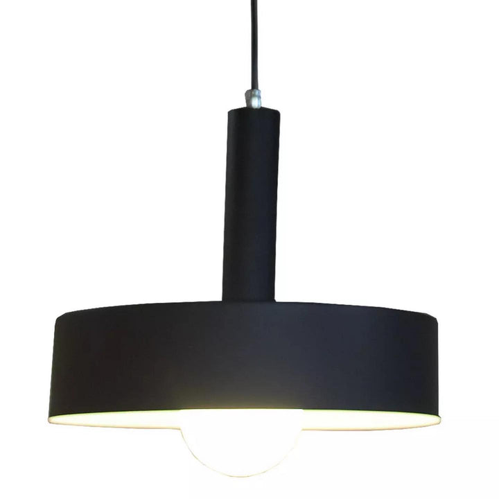 Industrial Pendant Lights with Black Dome Shades