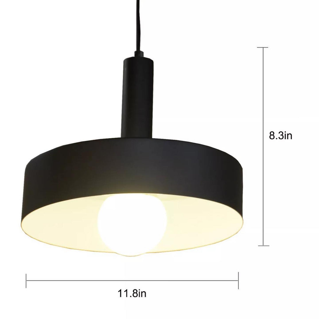 Industrial Pendant Lights with Black Dome Shades