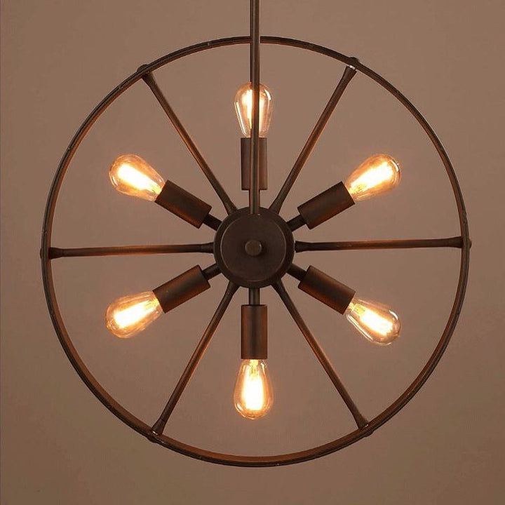 Industrial Wheel-Style Chandelier