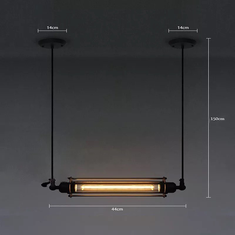 Industrial-style Tube Pendant Light (Bulb Incl.)