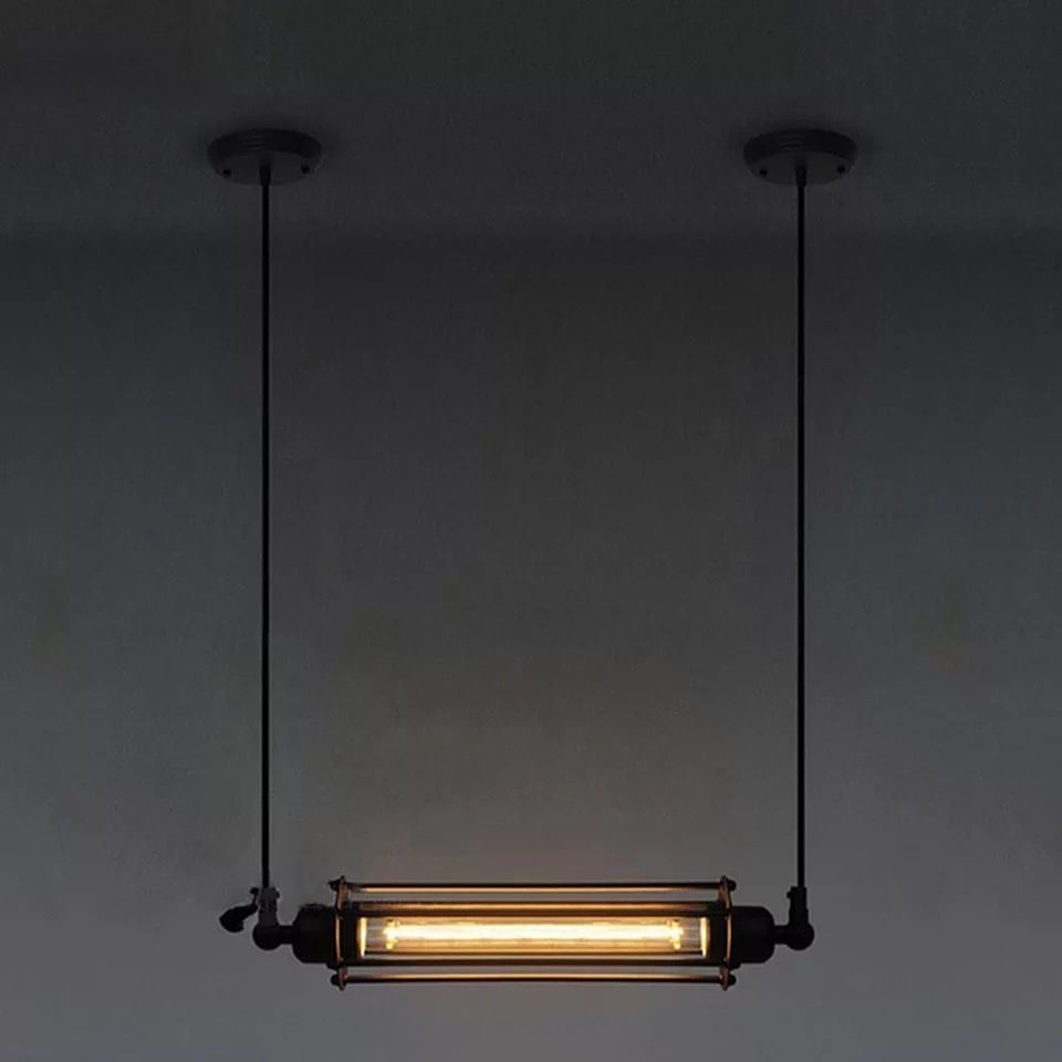 Industrial-style Tube Pendant Light (Bulb Incl.)