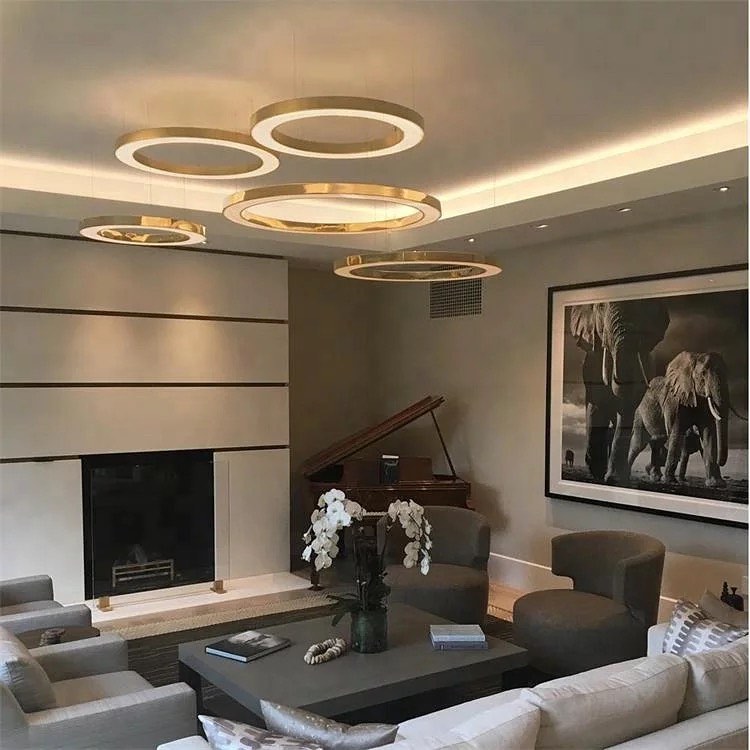Modern Gold Circular LED Chandelier