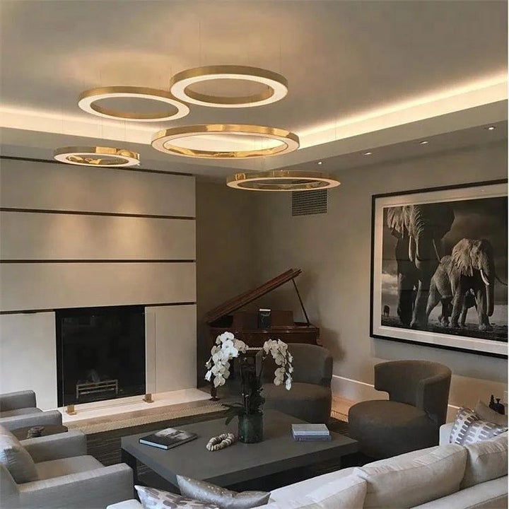 Modern Gold Circular LED Chandelier