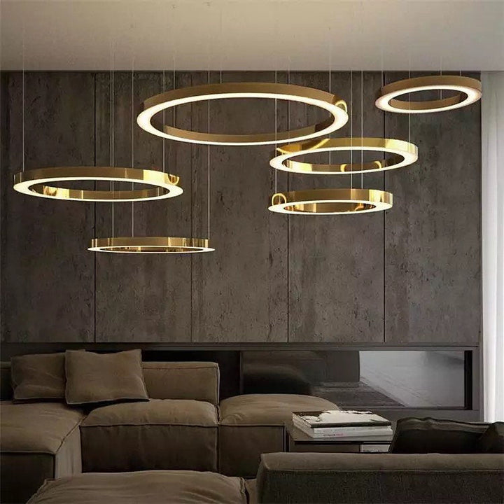 Modern Gold Circular LED Chandelier