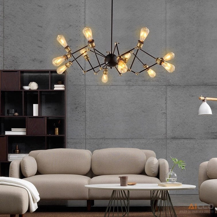 Industrial Chandelier with Black Frame