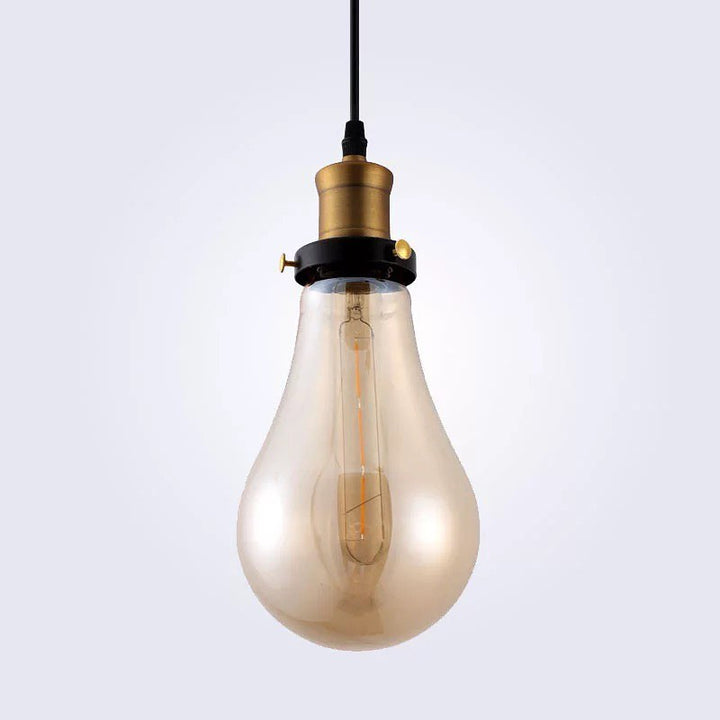 Vintage-Style Pendant Light with Brass Fitting (Bulb Incl.)