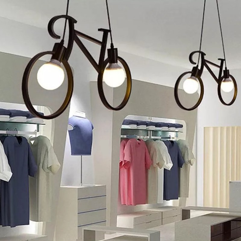 Bicycle-Shaped Pendant Light